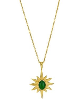 Ottoman Hands Onyx Star Necklace - Metallic
