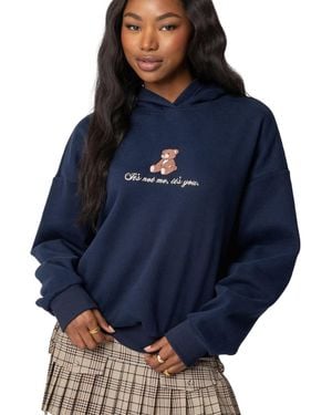 Edikted Teddy Bear Hoodie - Blue