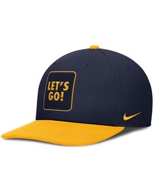 Nike Navy/gold West Virginia Mountaineers 2025 Sideline Campus Pro Local Snapback Hat - Blue