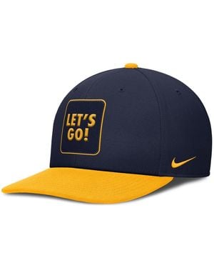Nike Navy/gold West Virginia Mountaineers 2025 Sideline Campus Pro Local Snapback Hat - Blue