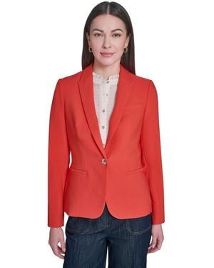 Tommy Hilfiger 1-button Calvary Twill Blazer - Red