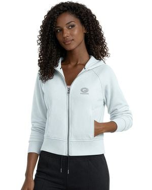 Starter Green Bay Packers Cropped Pastels Full-zip Hoodie - White