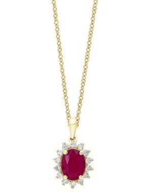 Effy Effy Diamond Halo Pendant Necklace Stud Earrings In 14k Gold - Pink