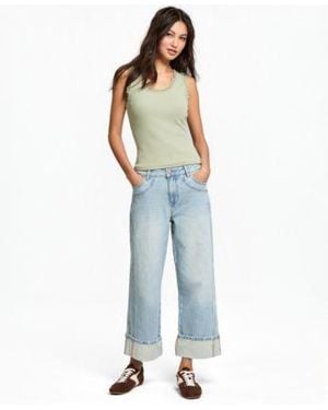 And Now This Now This Seamed Cuff Wide Leg Jeans Macys Exclusive - Blue