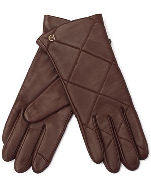 Cole Haan Quilted Leather Gloves - Brown