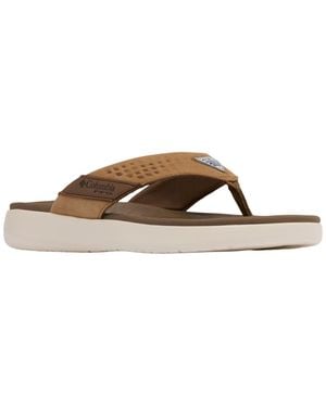 Columbia Boatside Leather Lightweight Flip Flop Sandals - Brown