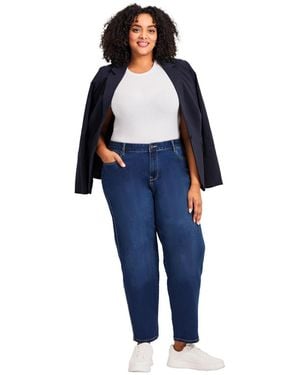 Avenue Plus Size Tall Butter Denim Jean - Blue