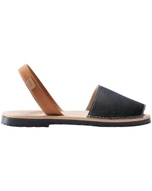 VISCATA Menorquina Leather Avarca Sandals - Black