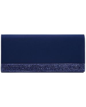 Nina Aurella Crystal Trim Small Flap Clutch Handbag - Blue