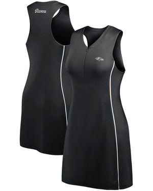 Fanatics Black Baltimore Ravens Studio Boost Athletic Half-zip Dress