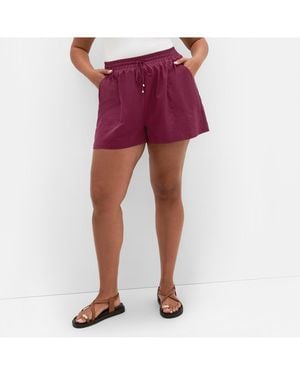 City Chic Lola Cotton Short - Red