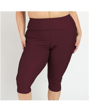 Calypsa Plus Size Capri Swim leggings - Purple