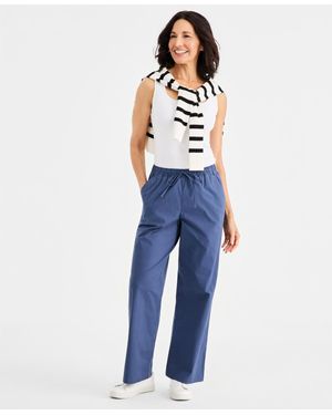 Style & Co. Wide-leg Pull-on Pants - Blue