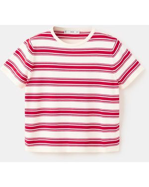 Mango Knit Striped Sweater - Pink