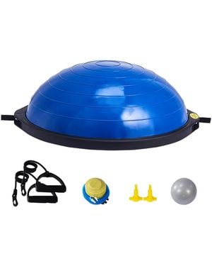 SUGIFT 26 In Half Exercise Ball Sneaker 1500lbs Capacity Stability Ball With Resistance Bands Foot Pump - Blue