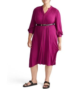 UNIVERSAL STANDARD Plus Size Gramercy Liquid Jersey Dress - Pink
