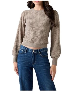 Guess Joan Cable Knit Long-sleeve Sweater - Blue
