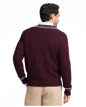 Lands' End Long Sleeve Drifter Cricket Sweater - Red
