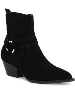 Rag & Co Jockey Harness Detail Ankle Boots - Black