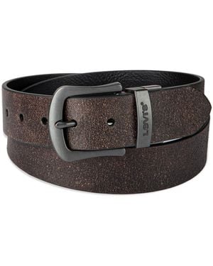Levi's Two-in-one Reversible rugged Leather Jean Belt - Black