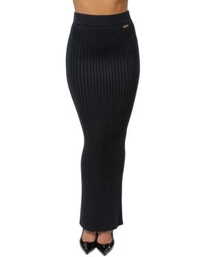 JLUXLABEL Soft Reset Ribbed Skirt - Black