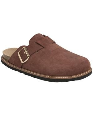 Celtic & Co. Welt Detail Round-toe Flatform Clogs - Brown