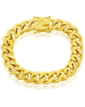 Metallo Stainless Steel 14mm Miami Cuban Link Bracelet - Metallic