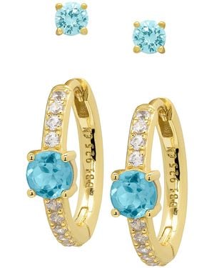Macy's Blue Topaz Dangle Hoop Earrings (1-7/10 Ct. T.w.