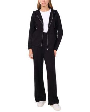 Vince Camuto Knit Hoodie Wide Leg Pants - Black