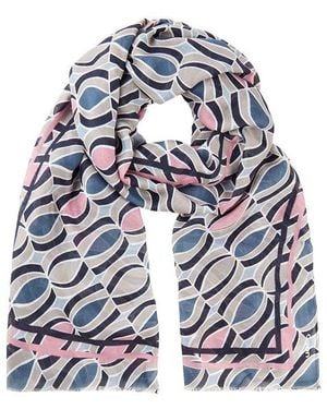 Olsen Retro Print Scarf - Black