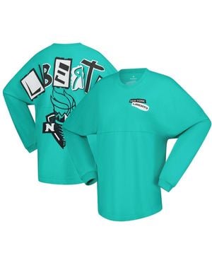 Spirit Jersey New York Liberty Patches Oversized Long Sleeve T-shirt - Blue