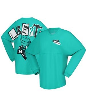 Spirit Jersey New York Liberty Patches Oversized Long Sleeve T-shirt - Blue