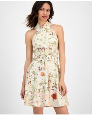 Rachel Roy Joanna Mini Belted A-line Dress - Natural