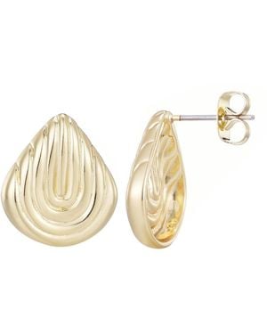 Adornia Plated Deco Stud Earrings - Natural
