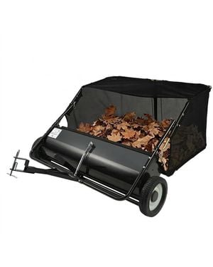 SUGIFT Tow Behind Lawn Sweeper - Black