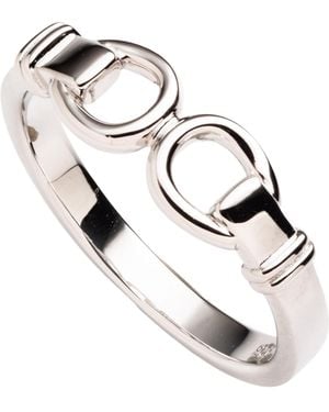 Ralph Lauren Sterling Horsebit Band Ring - Metallic