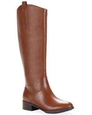 Style & Co. Style Co Valoraa Round Toe Full Zip Riding Boots Regular Wide Calf - Brown