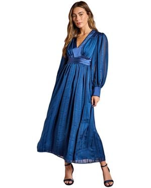 Coast V-neck Long Sleeve Maxi Dress - Blue