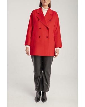 1982 Cashmere Double Breasted Short Coat - Red