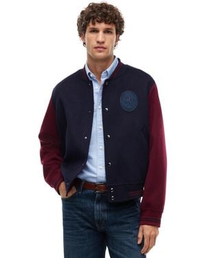 Tommy Hilfiger Ny Splittable Wool-blend Regular-fit Varsity Jacket - Blue