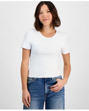 And Now This Petite Short-sleeve Crewneck Top - White
