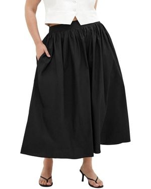 City Chic Plus Size Maci A-line Midi Skirt - Black