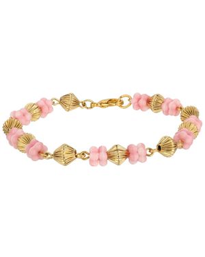 2028 Flower Bead Bracelet - Pink