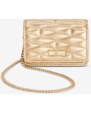 INC International Concepts Izzii Metallic Quilted Mini Bag - Natural