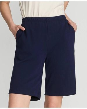 Lands' End Sport Knit High Rise Shorts - Blue