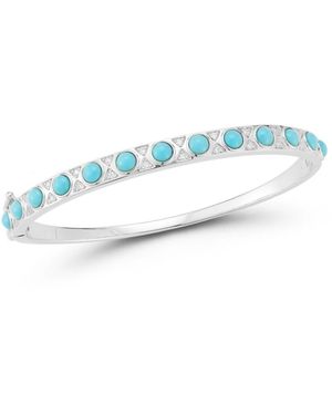 Rachel Zoe 14k Gold Plated Sterling Turquoise Bangle - Blue