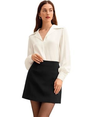 LILYSILK The Cervina V Neck Silk Blouse - White