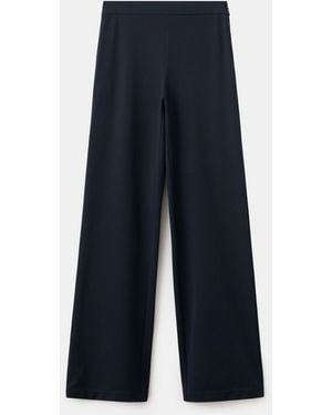 Mango Straight Mid-rise Pants - Blue