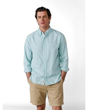 aubi Horkstow Lightweight Oxford Shirt - Blue
