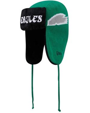 KTZ Philadelphia Eagles Helmet Head Trapper Knit Hat - Green